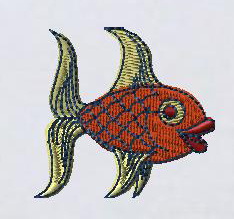 魚　　刺しゅう　CA-FI-0014
