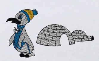 刺繍ペンギン　69234b