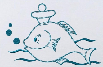 魚刺繡　14661